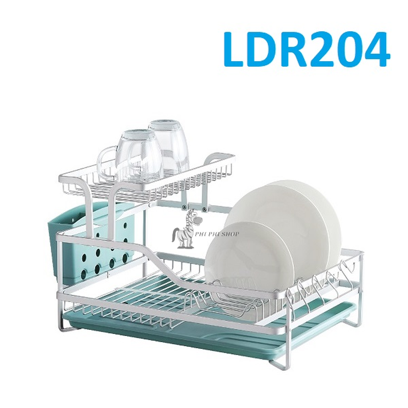Kệ úp chén dĩa 2 tầng Lock&Lock chất liệu nhôm nhẹ chắc chắn LDR204 LDR207GRY , dễ dàng lắp đặt , tiết kiệm không gian bếp