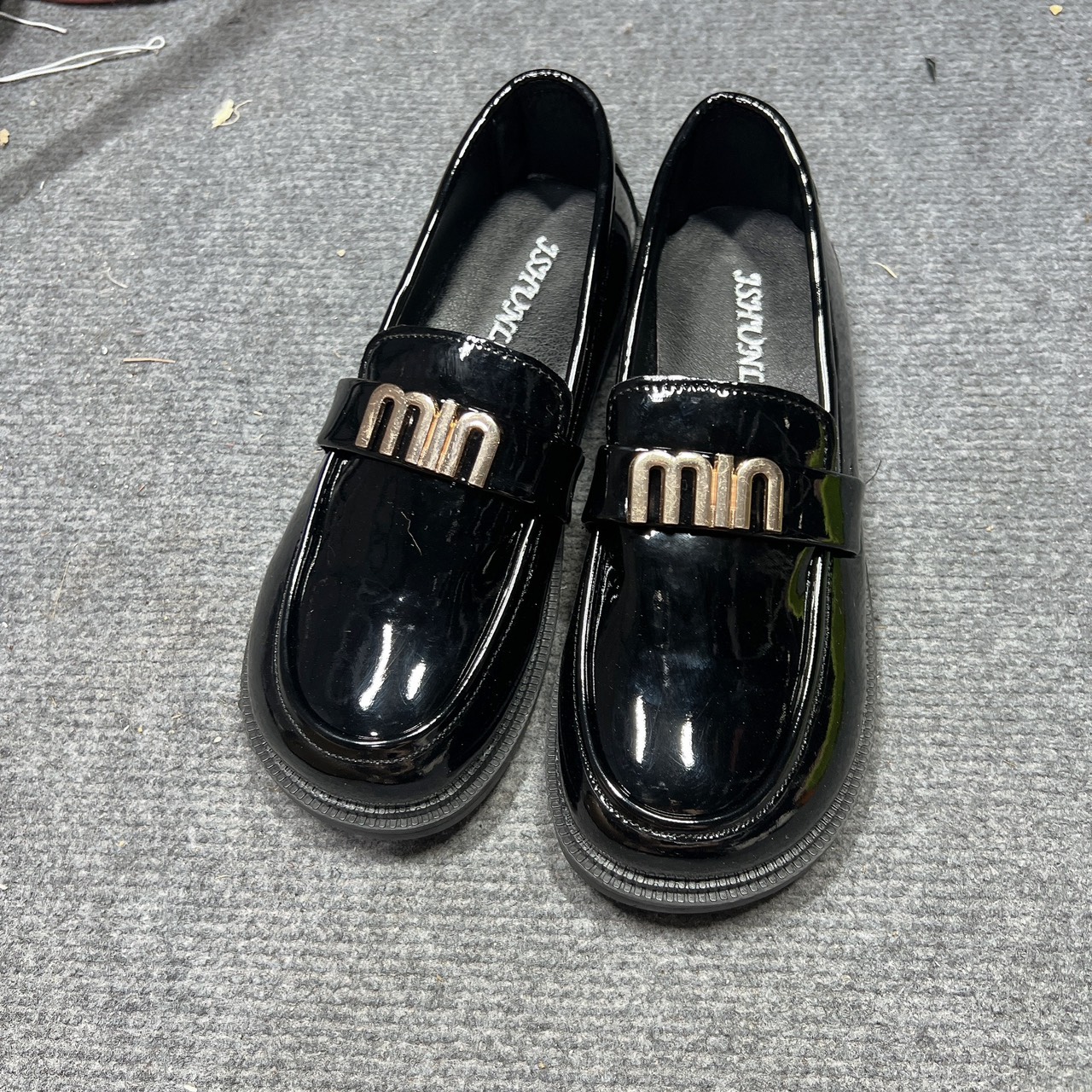 giày moca miu, giày miumiu, giày nữ da bóng mũi tròn đế cao [đế 1cm]