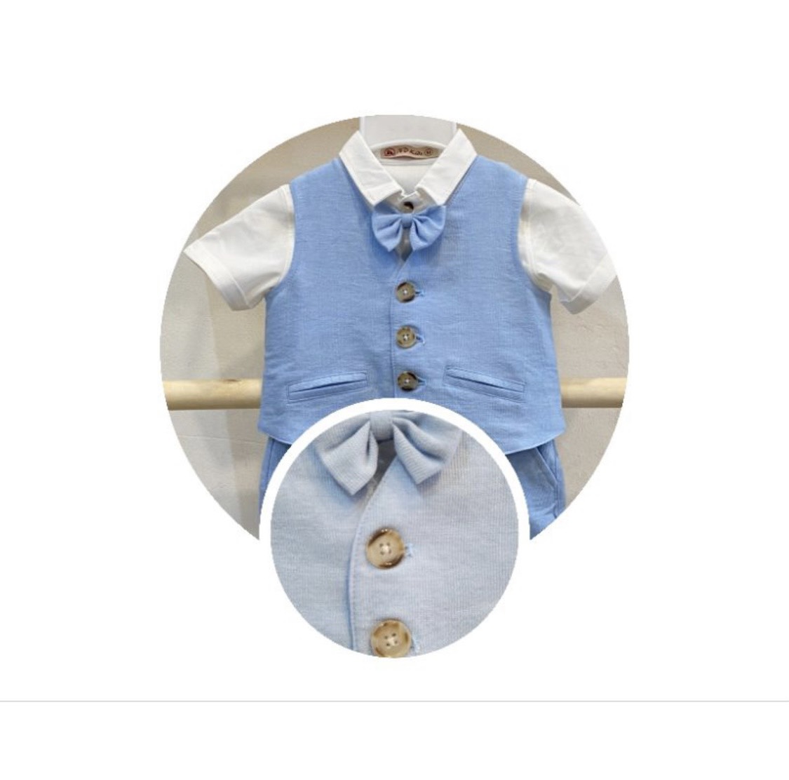 Bộ vest gile set công tử yếm cho bé trai