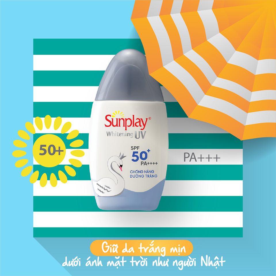 Kem chống nắng dạng Sữa dưỡng da trắng đẹp Sunplay Whitening UV SPF 50+, PA++++ 30g