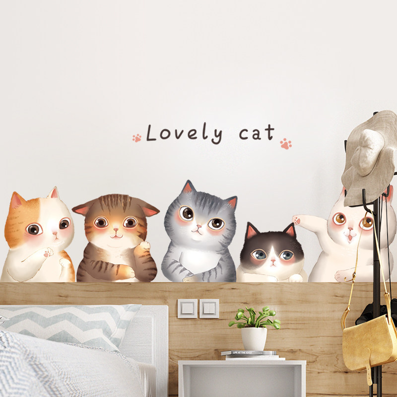 Decal dán tường Mèo con Bắc Âu