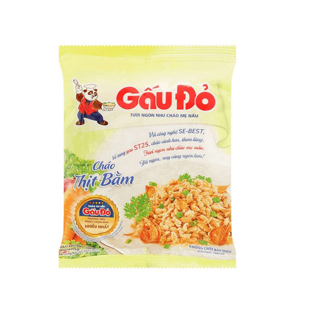 5 Gói Cháo gấu đỏ thịt bằm gói 50g