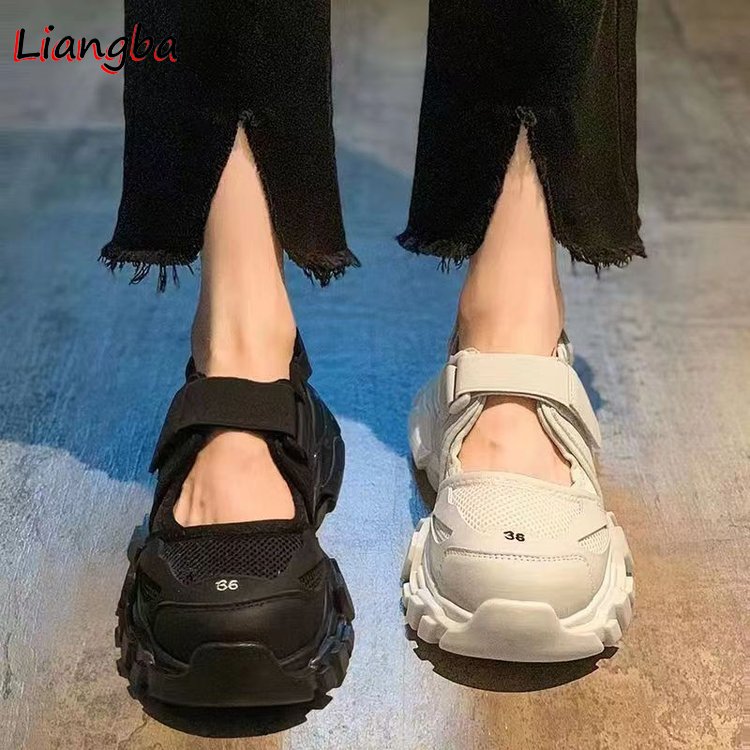 liangbathể thao lưới ngoài trời 2023 Mới mùa thu giải trí thoáng khí Old Daddy Giày Mary Jane Magic