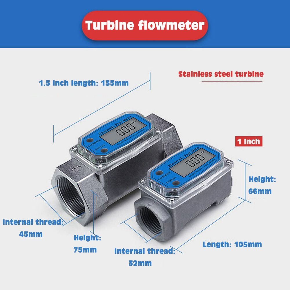 SUPERSTITION EFFLUENCE78SU6 High Precision LCD Display 1/1.5/2 inch Sensor Counter Flowmeter Gauge PCB Electronic Flow Indicator Digital Turbine Flow Meter