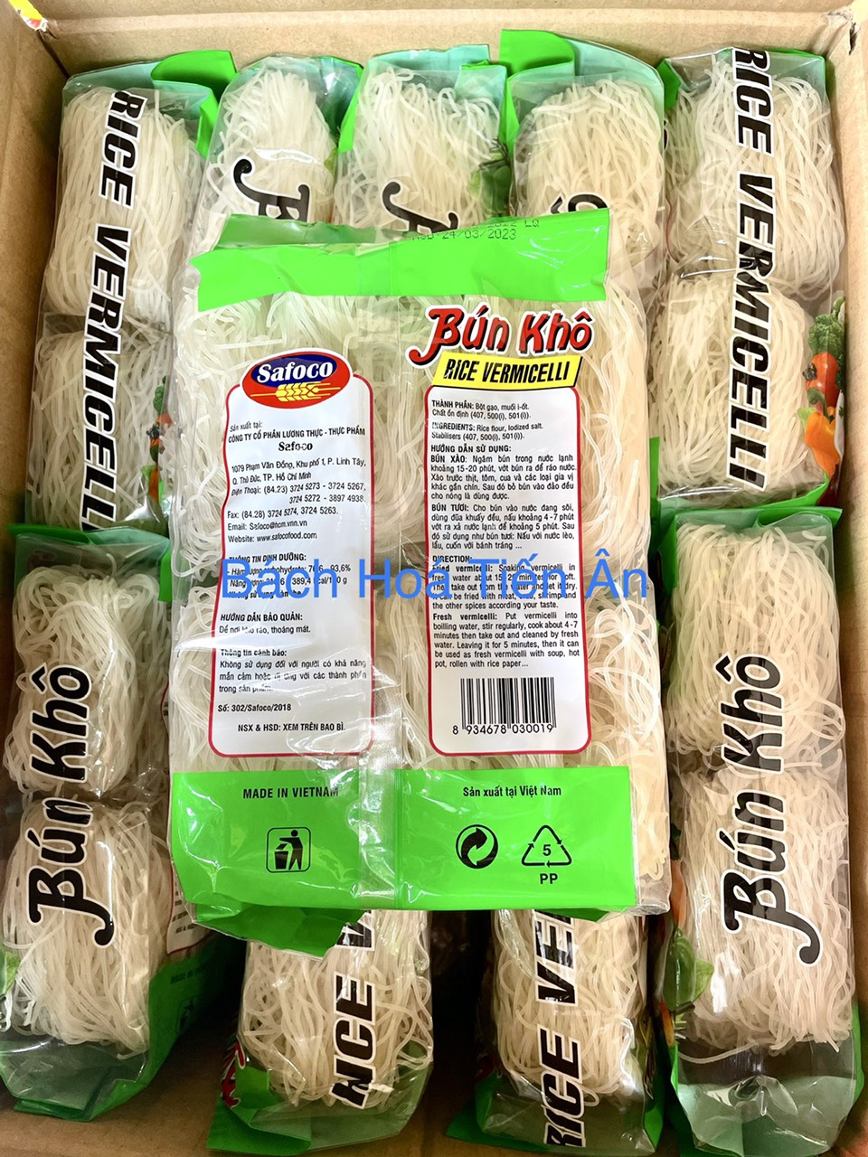 Bún Khô  Safoco gói 400g RICE VERMICELLI