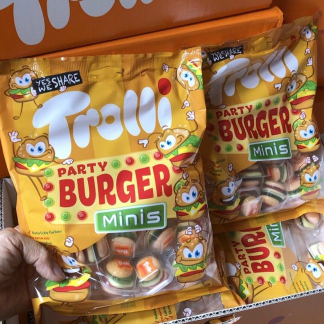 Kẹo dẻo Trolli Mini Burger Đức - Bịch 170gr (17v x 10gr) - Date T6/2024
