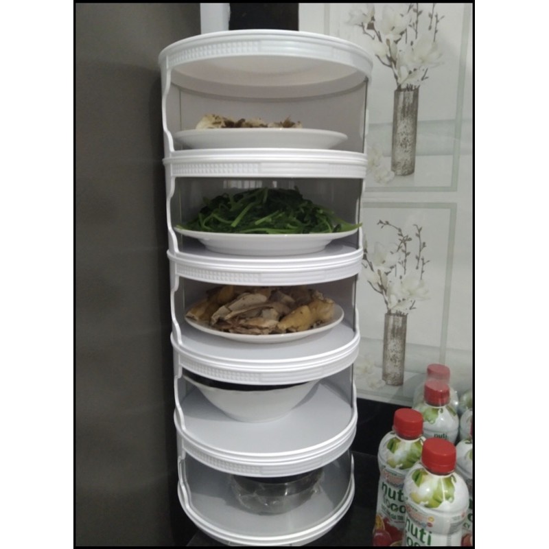 Lồng Đựng Thức Ăn Nắp Xoay 5 Tầng