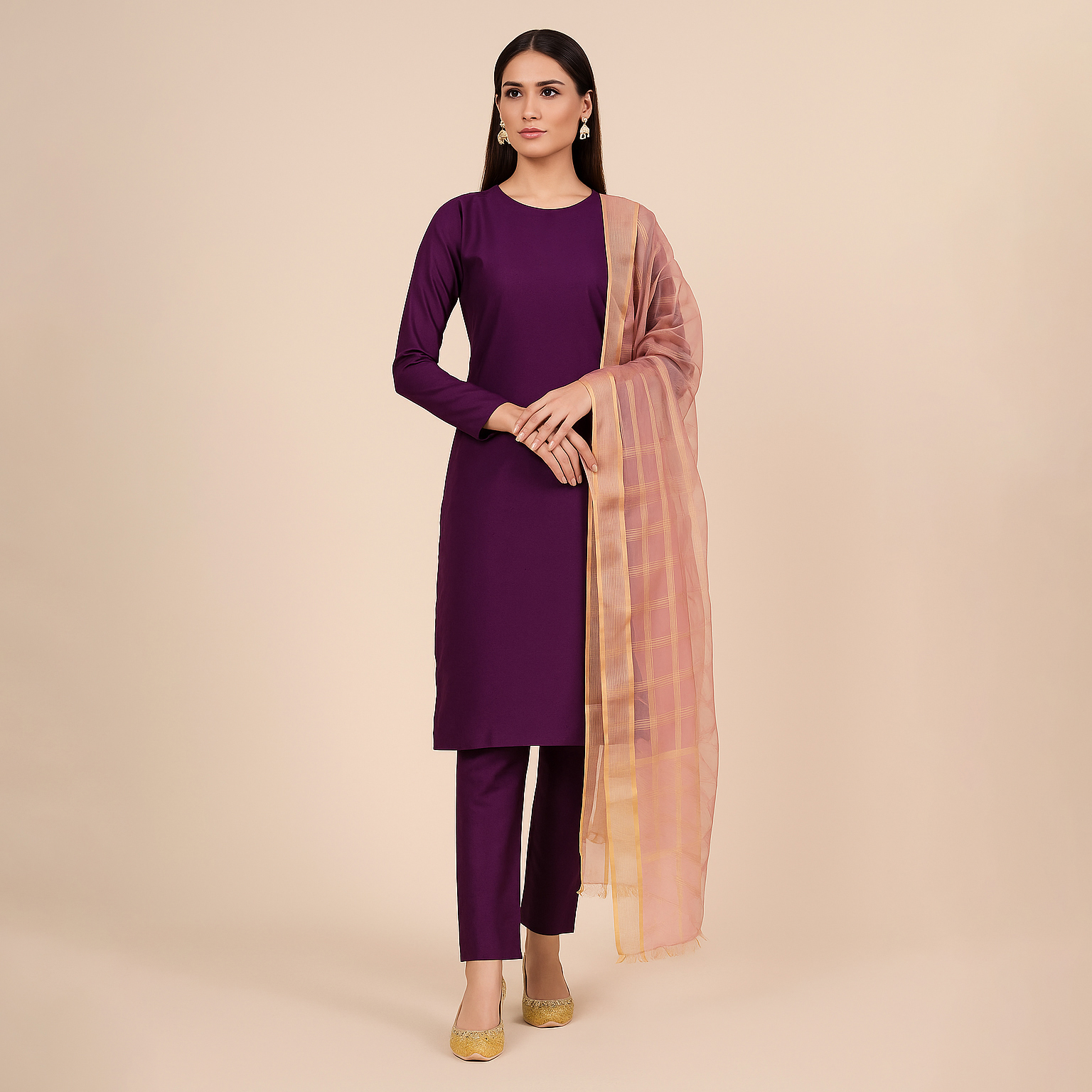 Rubika Fashion Most Hit Collection Unstitched 3 Piece Katan Silk Plain Shirt & Trouser with Organza Dupatta for Women
