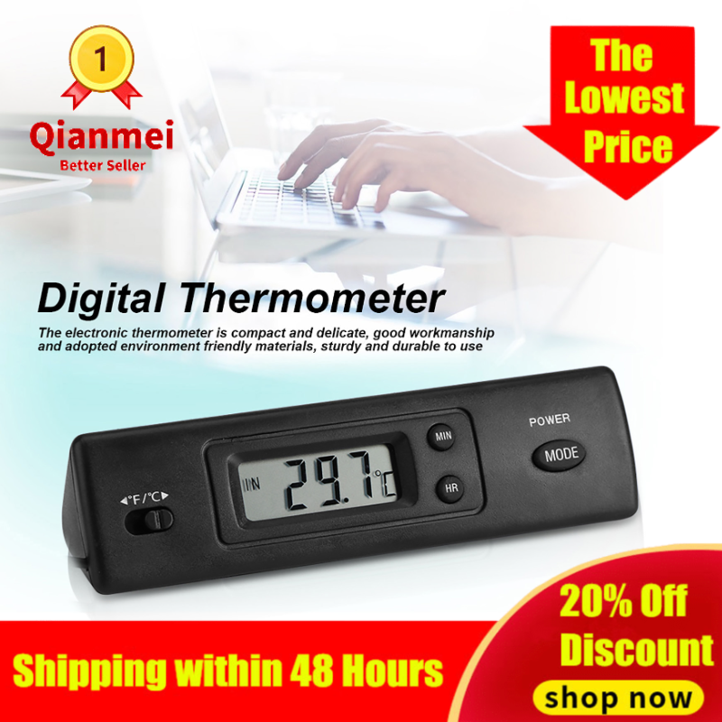 QianmeiElectronic LCD Digital Temperature Meter Thermometer Probe Sensor Wired for Refrigerator
