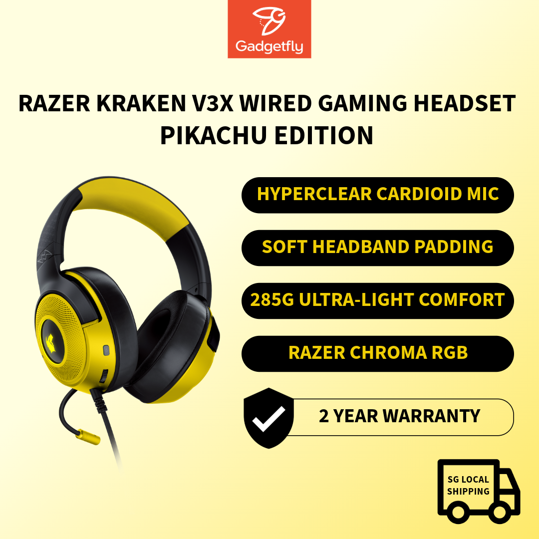 Razer Kraken V3 X - Pokemon Pikachu Edition - Wired USB Gaming