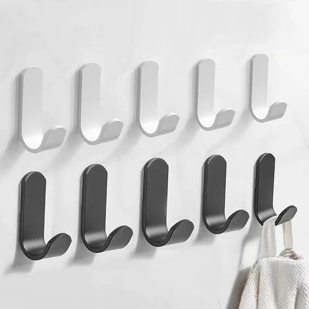 DUGENT 1Pcs Multi-purpose Storage Rack Wall Mounted Punch-Free J-shaped Kitchen Bathroom Accessories Wall Organizer Cloth Hanger Key Holder Hook Towel Rack