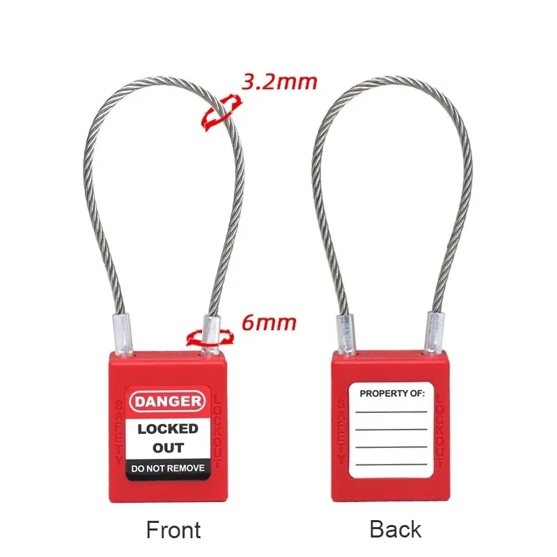 1pcs Engineering Steel Wire Safety Padlock Rope Long Beam Lockout Tag Out Isolation Lock Isolation Padlock Device Supplies. 