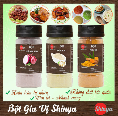 COMBO 3 HỦ BỘT HÀNH ,TỎI, NGHỆ  (45G /1 HỦ) _ SHINYA
