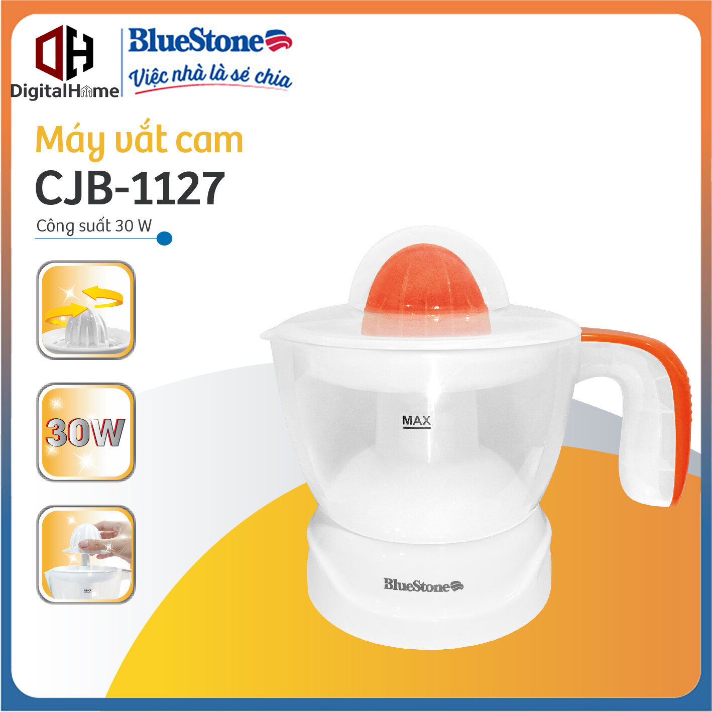Máy vắt cam bluestone cjb-1127,dung tích 500ml, bảo hành chính hãng 2 năm
