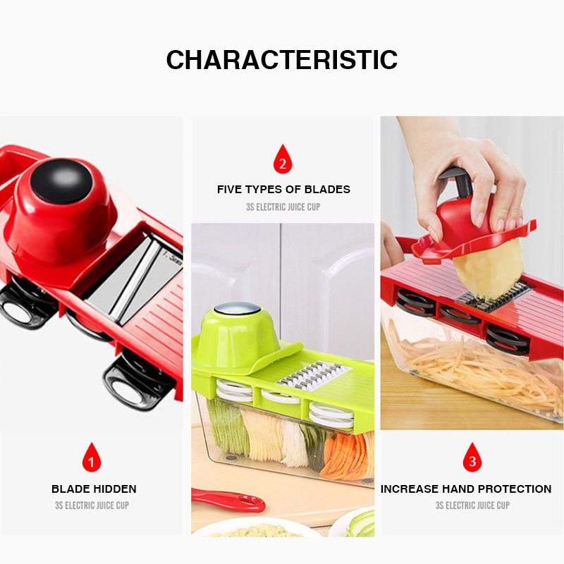 Multifunctional vegetable cutter, vegetable cutter artifact slicer, potato slice slicer, cucumber grater
