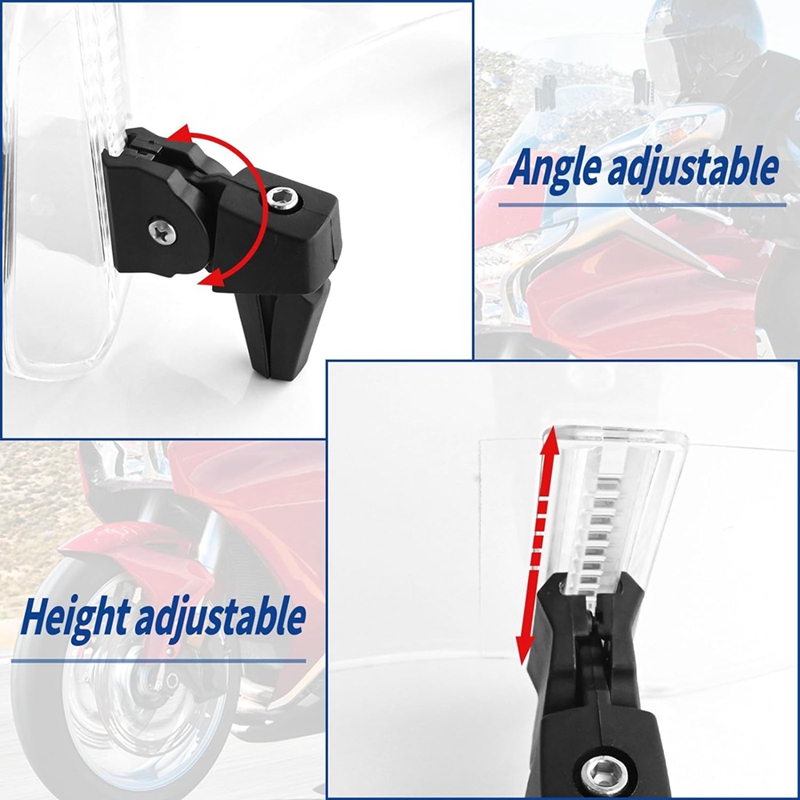 Universal Motorcycle Adjustable Windshield Extension - Fits for (Clear) Parts Accessories