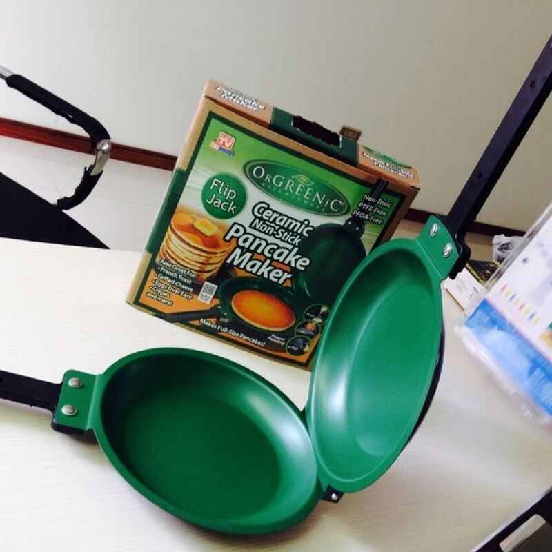 Explosive Double Side Grill Pan Non-Stick Frying Pans With Ceramic Round Pancake Maker Coating Flip Frying Pan Household Kitchen Cookware