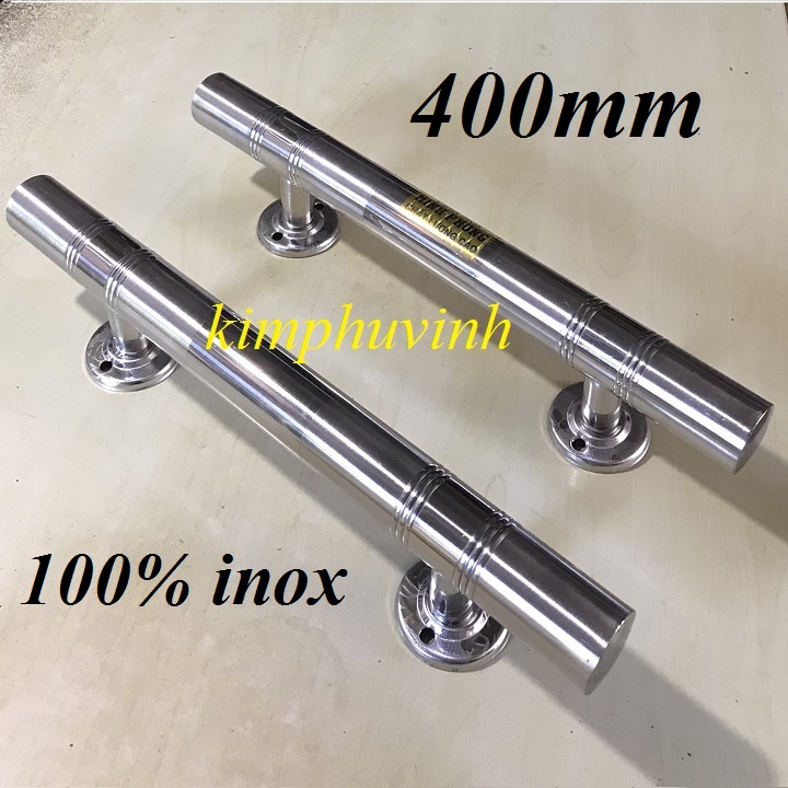 02 cái - 4t tay nắm cổng inox 100% - tay nắm cửa inox 400mm