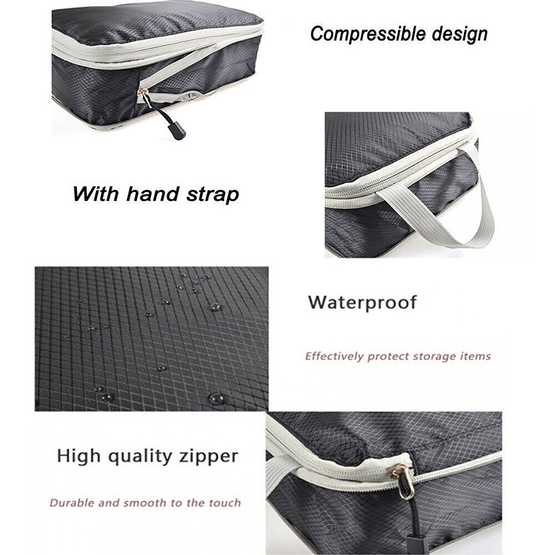 3pcs khối đóng gói nén kho lưu trữ có thể mở rộng vali du lịch Túi xách đựng đồ