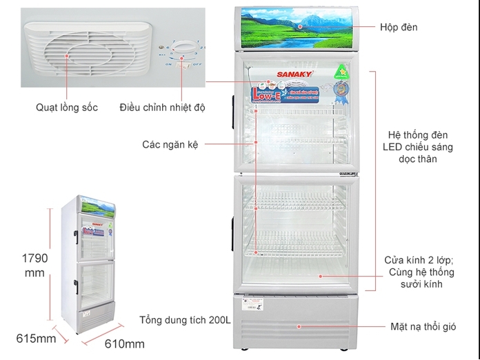 [TRẢ GÓP 0%] Tủ mát Sanaky 200 lít VH-258WL (Giá áp dụng giao tại HN, HCM& các tỉnh liên hệ shop)
