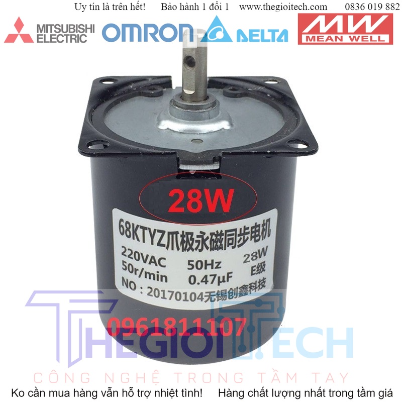 Motor giảm tốc 220v 68ktyz 28w , động cơ giảm tốc lò quay, motor quay vịt