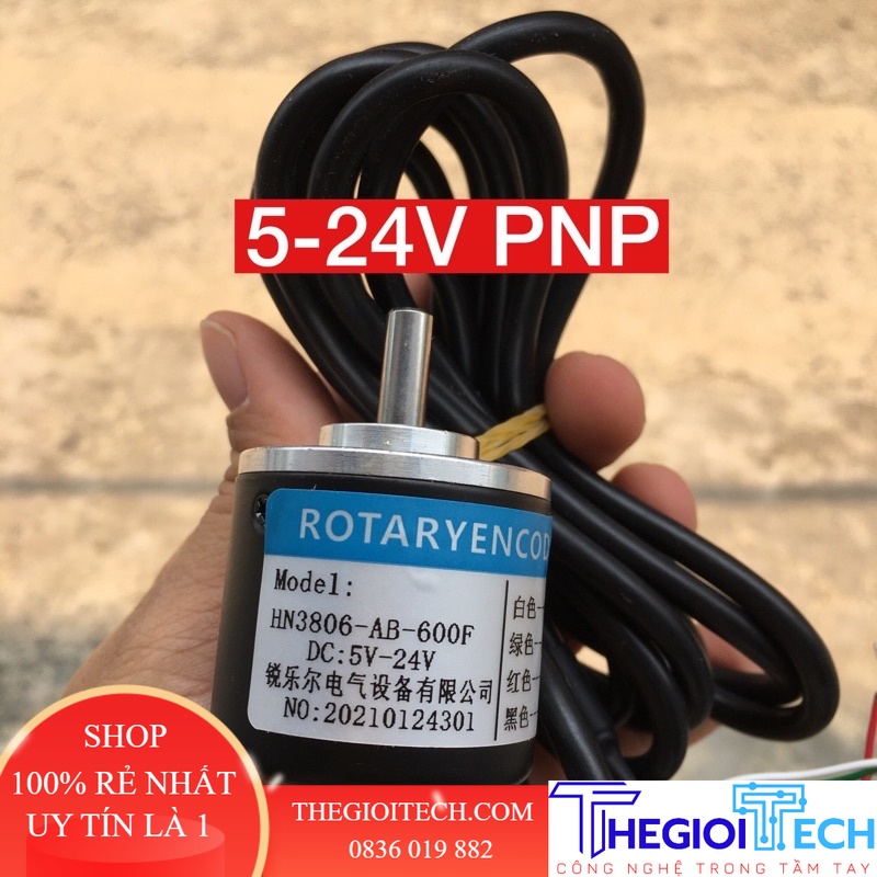 Encoder 600 xung 2 kênh AB 5-24V, NPN/PNP, encoder 5V dùng cho arduino