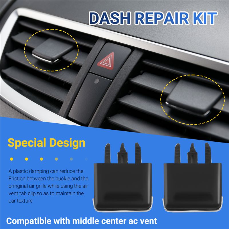 2X Front Center Side Air Vent Outlet Tab Clips Kit for.