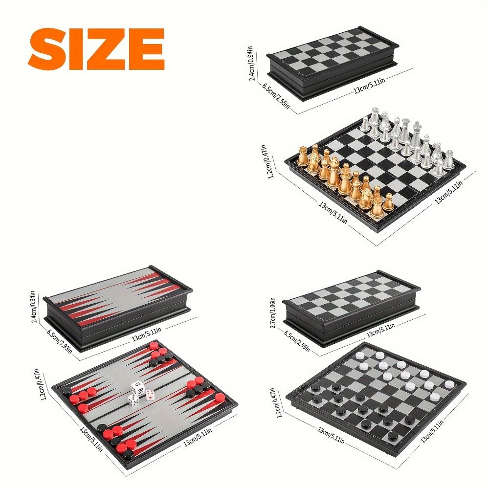 Pocket Size Mini Chess Set Magnetic Pieces Table Games Magnetic Chess Folded Design Board Game Competition Use