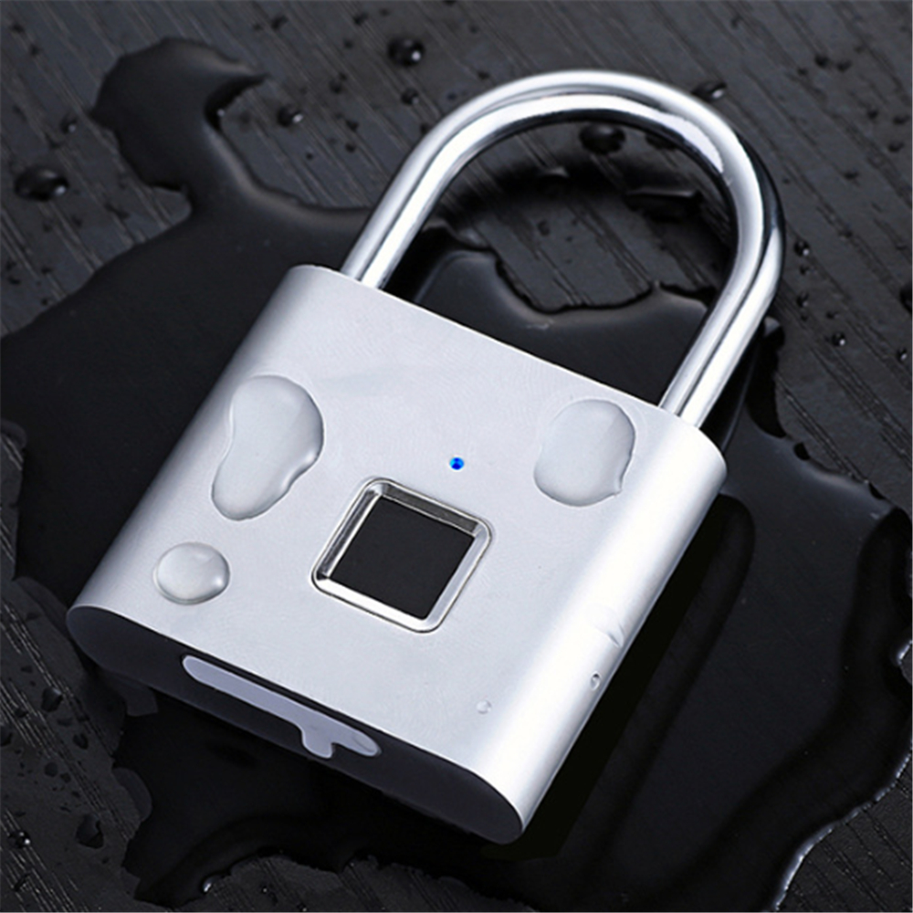 Quick Unlock Rack 【TopazTrove】Smart Padlock Password Fingerprint Padlock Keyless USB ...