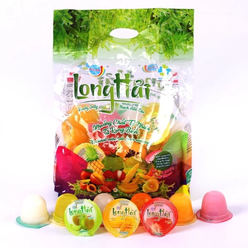 Thạch Rau Câu Long Hải Đủ Vị ( Gói 910g &416g)
