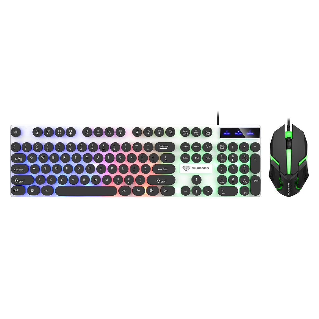 Divipard GMK-30 Gaming Mechanical Keyboard Rainbow Keyboard Mouse Set ...