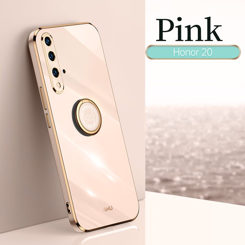 COD Plating Silicone Phone FOR Huawei Nova 5T Case Huawei Nova5T Deluxe Fall Protection with Metal Ring Holder