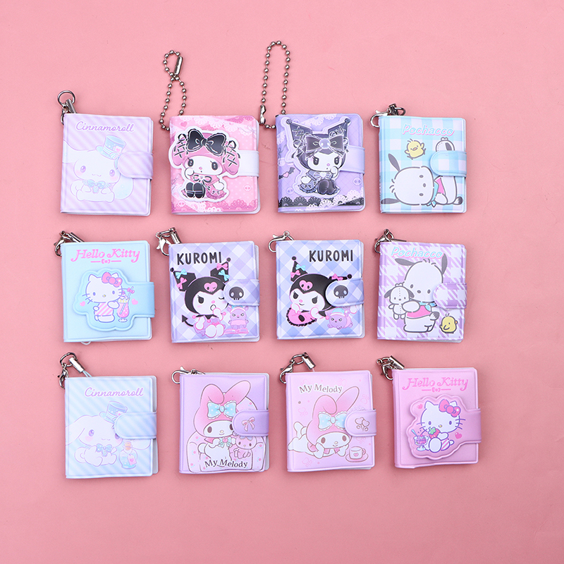 2Pcs Sanrio Notebook Keychain Cute Kuromi Melody Cinnamoroll Anime Portable Small Notebook Keychain Portable Notepad. 
