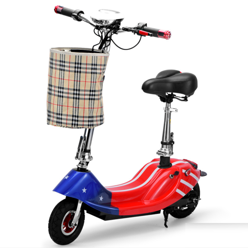 Xe Điện Gấp Gọn Mini E-SCOOTER bánh 8icnh (Ác Quy 24V-12A/ Có Giảm Sóc Trước)