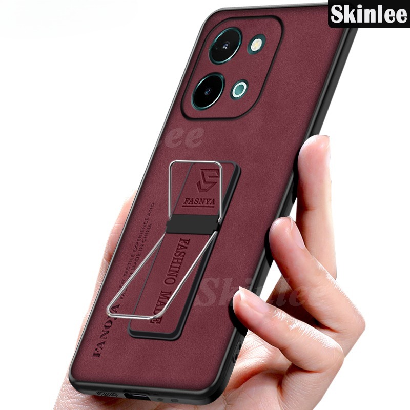 Phone case For Vivo Y28 Y28S Case Back cover Fluff Hard Cortex Plush Cover with Soft Frame Anti-knock stand Holder For VIVO Y28S Y28 Cover cases