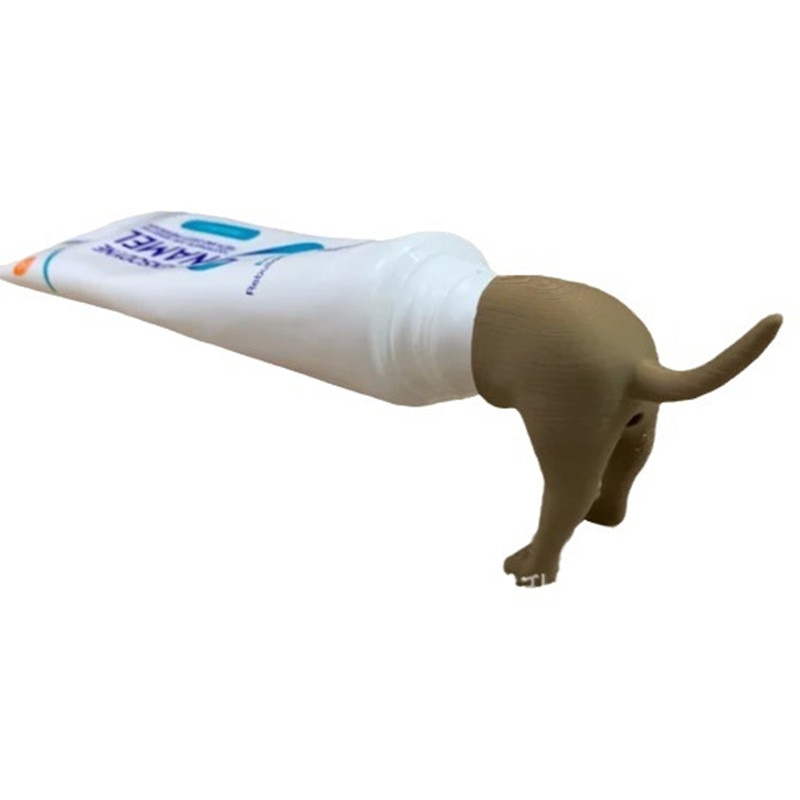 Creative Funny Toothpaste Squeezer Pooping Dog Butt Toothpaste Topper Home Toothpaste Holder Toothpaste Dispenser for Kid Gift