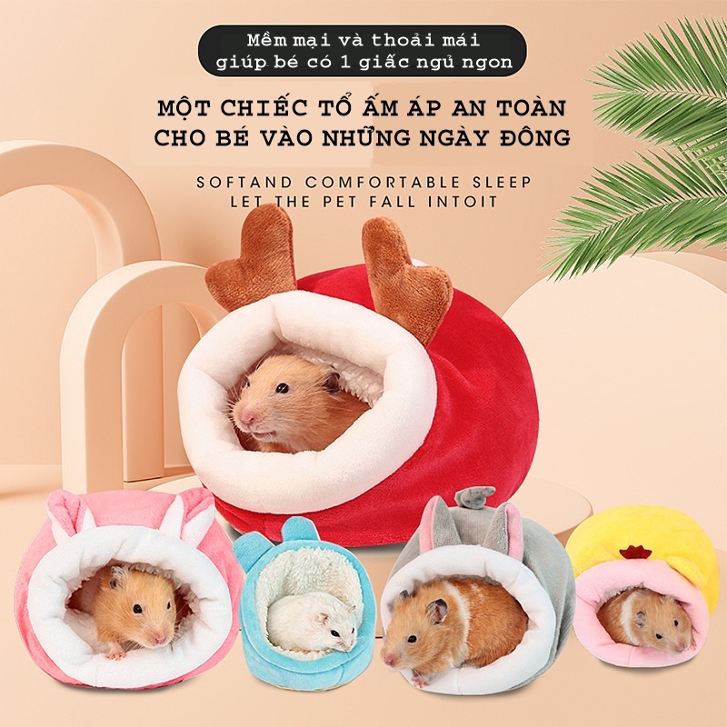 Nhà ngủ bông hình thú dễ thương cho hamster