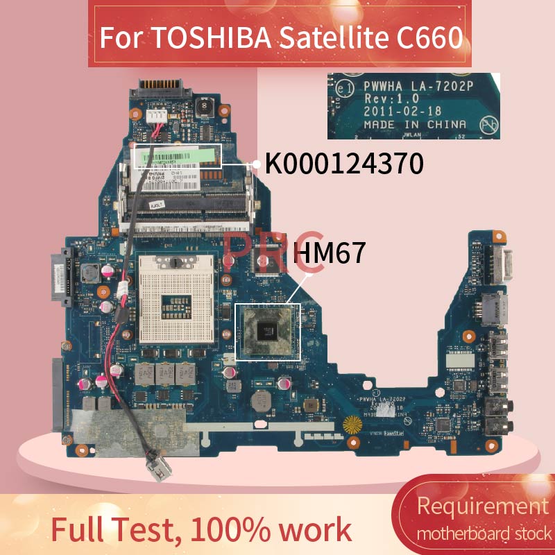 K000124370 For TOSHIBA Salite C660 Laptop Motherboard LA-7202P HM67 DDR3  Notebook Mainboard Lazada PH