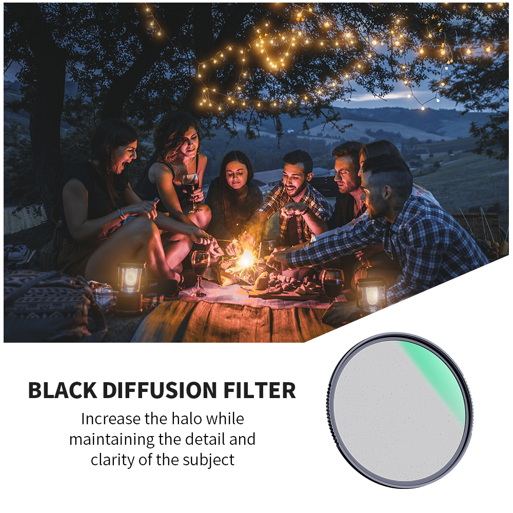 K&F Concept Nano-X Black Mist Diffusion 1/4 1/8 Special Effects Soft Filter Double Side Multi-Coated Filter Waterproof/Scratch Resistant Shoot Video...