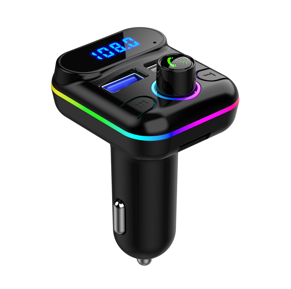 Car Bluetooth 5.0 FM Transmitter Handsfree U disk TF Card Playback Audio Modulator MP3 Player with Dual USB 4.2A Fast Charger