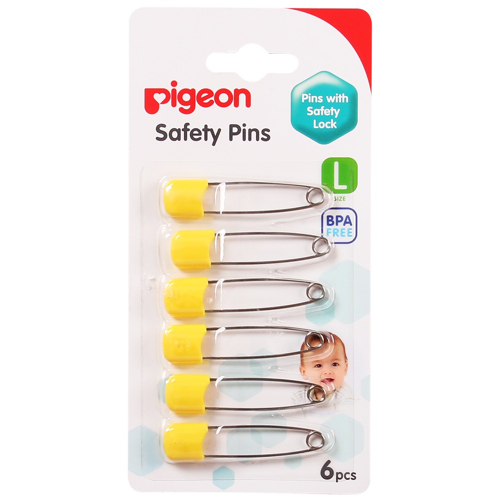 Kim băng Pigeon 6 cái/vỹ, cài quần áo cho bé, chất liệu cao cấp - kim bang cai ao quan
