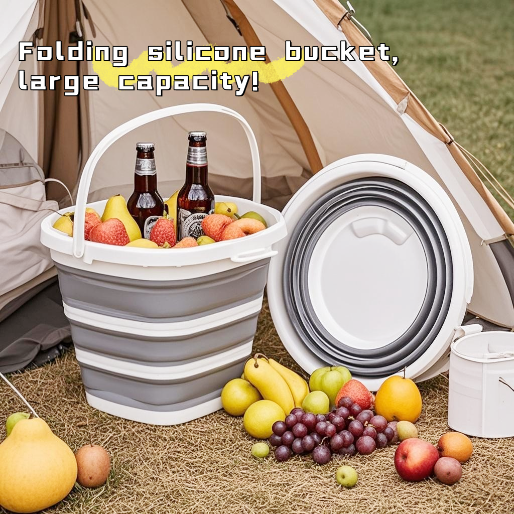 Weatherproof Storage Bucket Portable Storage Bucket 10L Collapsible Bucket Portable Outdoor Travel ...