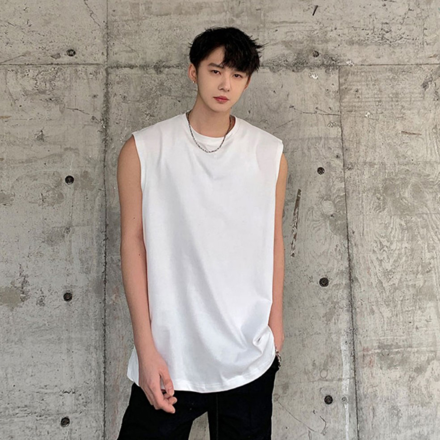Áo ba lỗ nam cổ tròn basic
