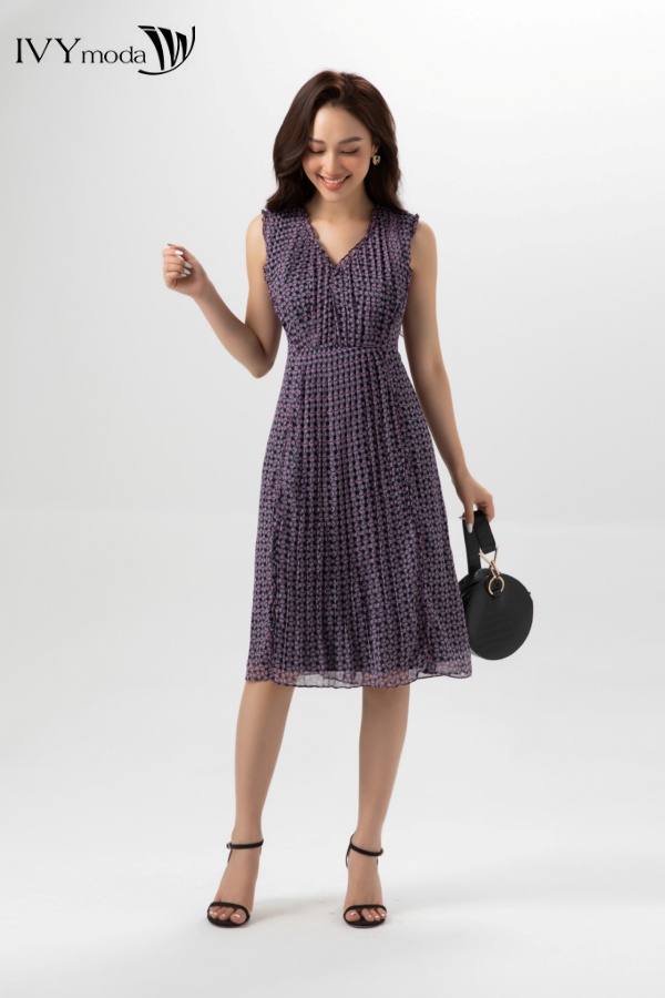 Đầm chiffon dáng xếp ivy moda ms 41m6742