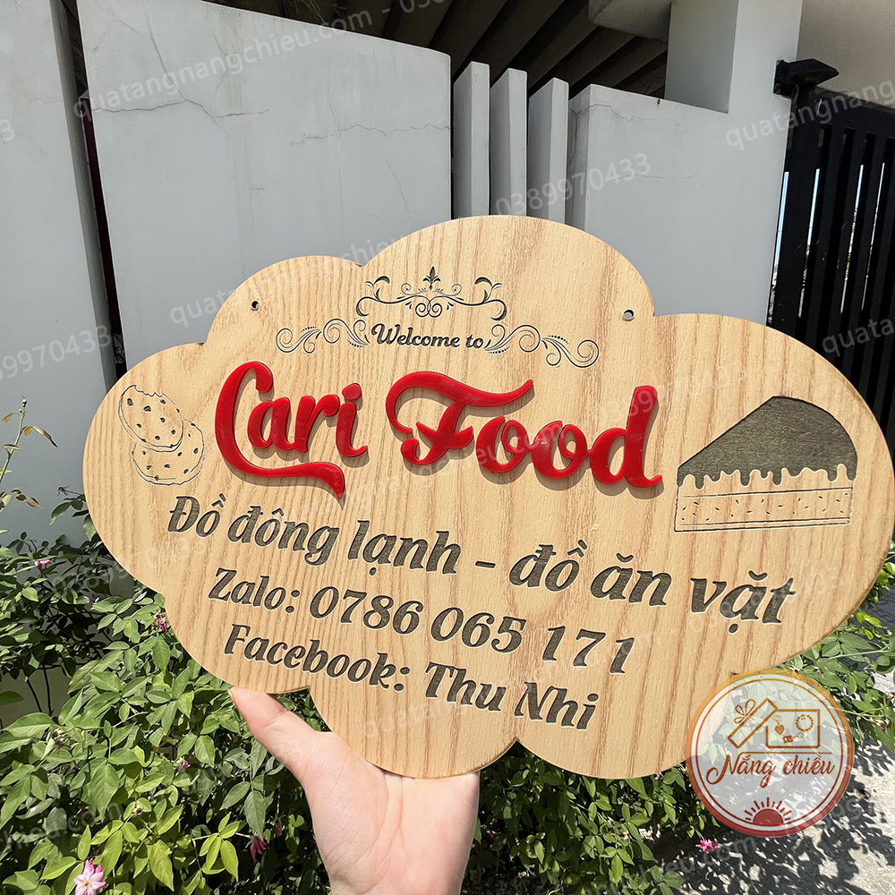 Bảng gỗ - khắc tên shop - chụp ảnh - livestream sản phẩm