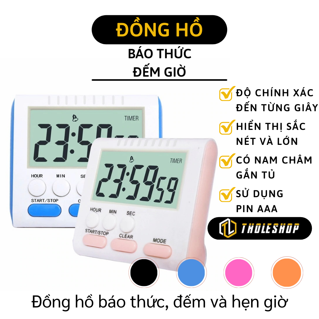Đồng Hồ Hẹn Giờ - Đồng Hồ Bấm Giờ Nấu Ăn Màn Hình LCD Lớn