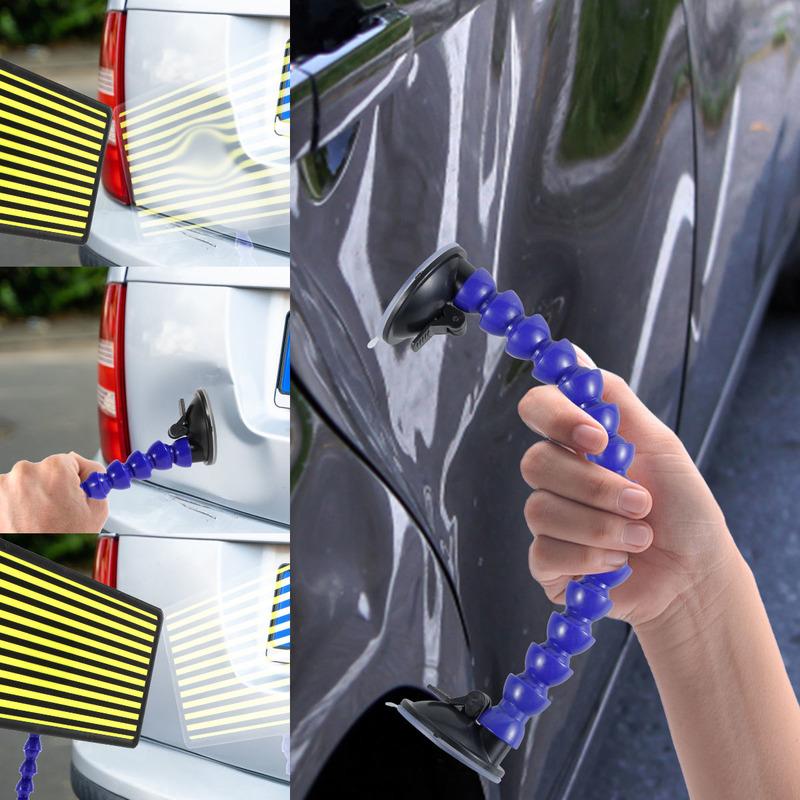 Paintless Dent Repair Tools Line Board Dent Reflector with Adjustable Holder and Suction Cup Base Car Dent Repair Tool Paintless Dent Repair Reusable Line Reflector Board Tool