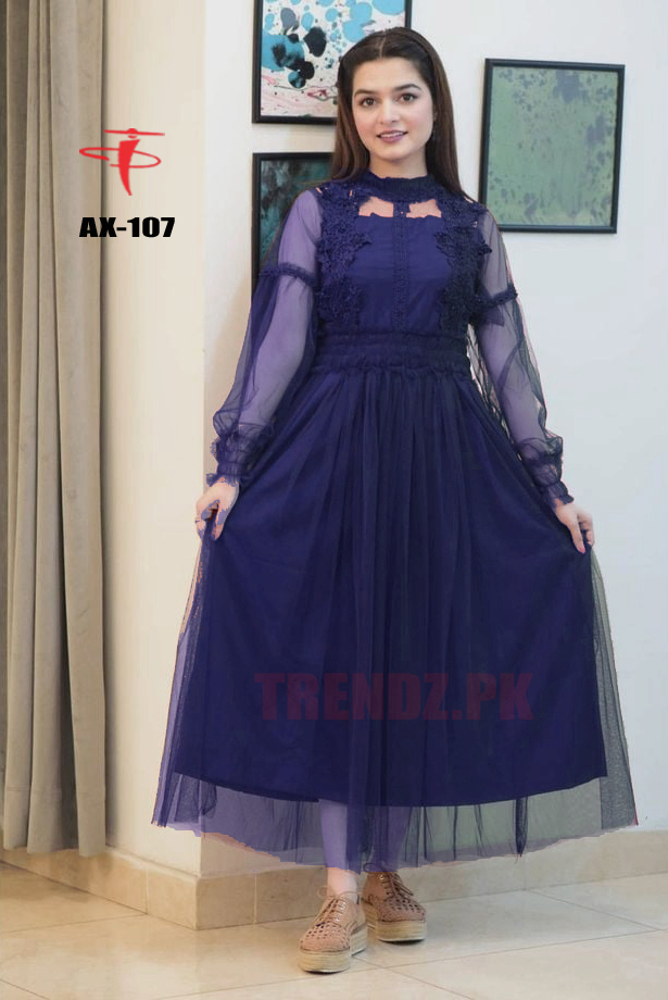 Star Garnet Fine Net Fancy Maxi For Girls/Ladies Ax-107 - Stay Elegant With A Garnet Maroon Maxi. 