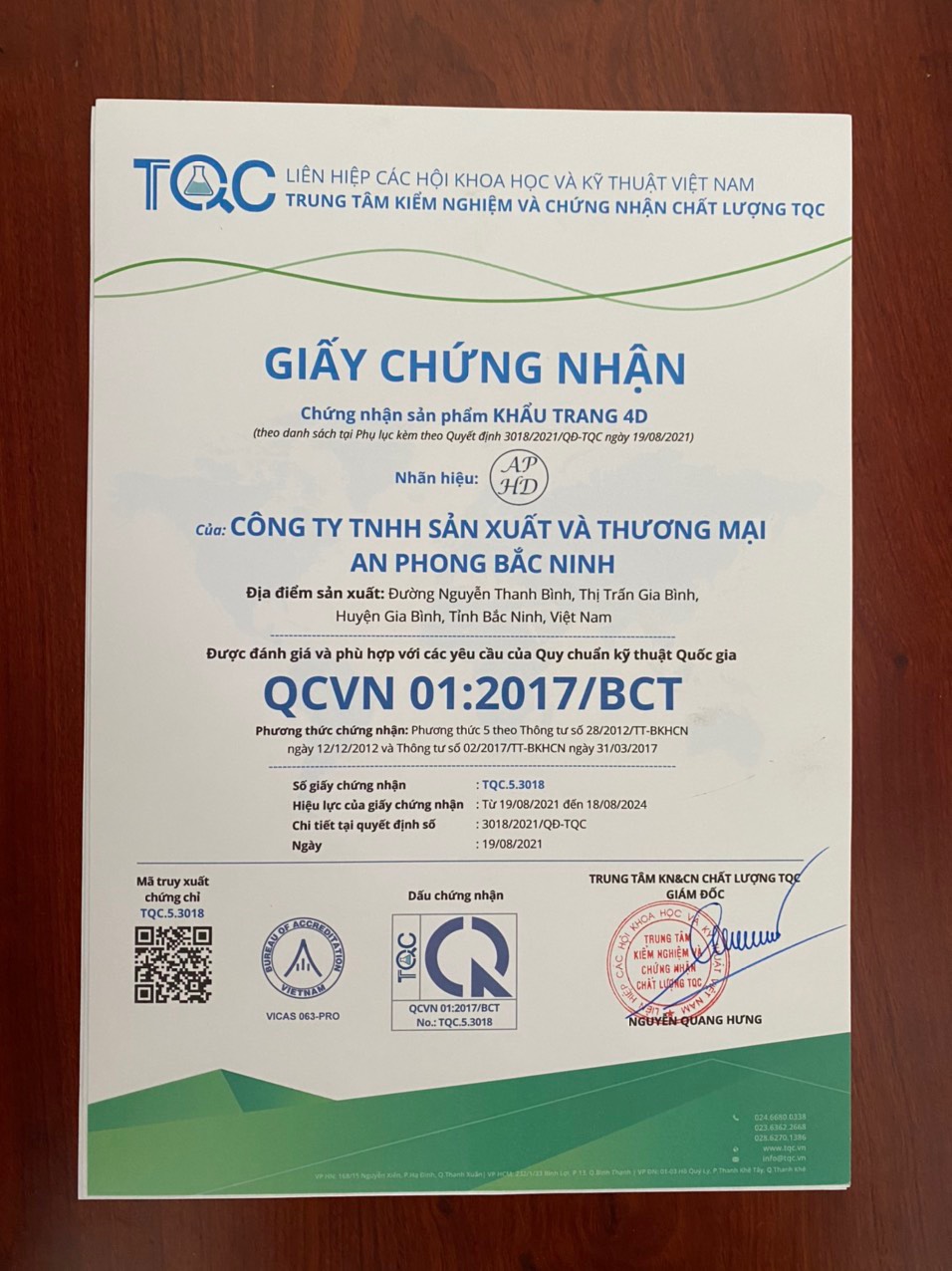 1 thùng 300 chiếc KT 4D KF94 An Phong (chính hãng)