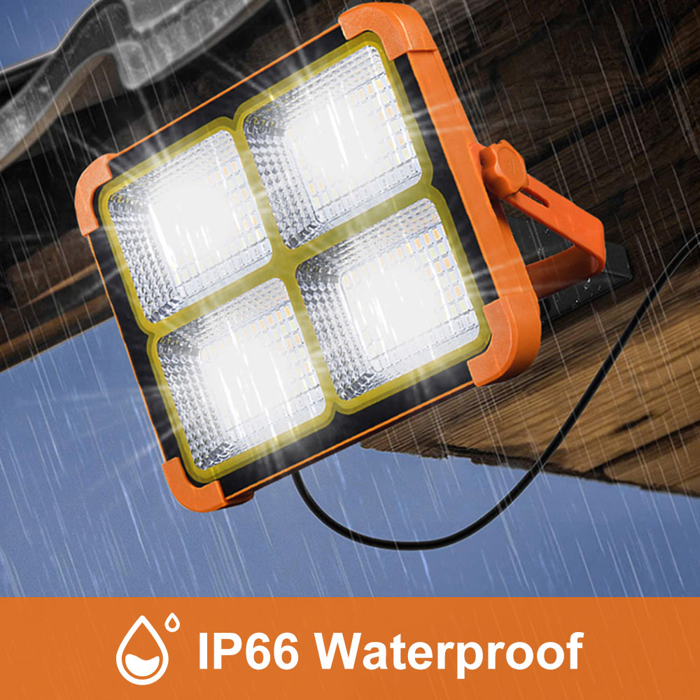 ZIR Mall Portable Led Work Solar Light Stepless Brightness Rechargeable led Floor Light for Power Failure Car Repair